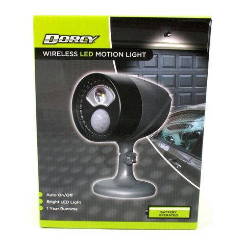 "DORCY 3D SENSOR SPOTLIGHT PROVIDING BRIGHT LIGHT ANYWHERE YOU NEED IT WITHOUT THE WIRES, EASY CLIP AND PLACE ANYWHERE AROUND THE HOME, MOTION SENSOR COUPLED WITH A PHOTO SENSOR TO ENSURE LIGHT ONLY TURNS ON WHEN REQUIRED. AUTO OFF FUNCTION"