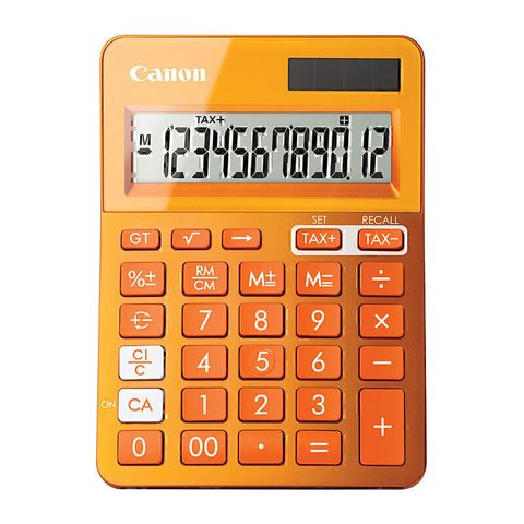 CANON LS123MOR CALCULATOR ORANGE  12 DIGIT  TAX CALCULATION  BATTERY