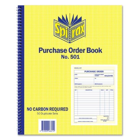 SPIRAX 501 PURCHASE ORDER BOOK -