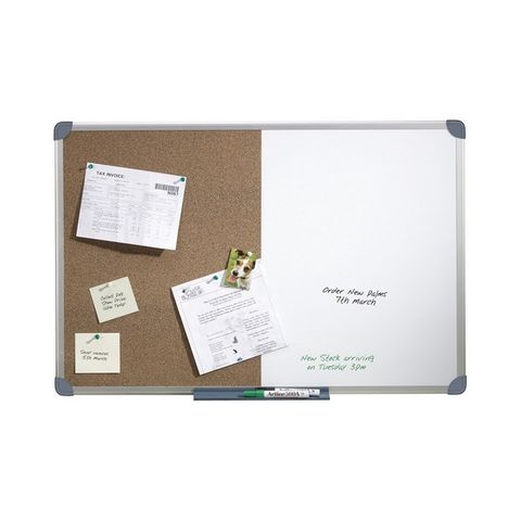 WHITEBOARD/CORKBOARD COMBO 900X1200MM (NOT MAGNETIC) QUARTET PENRITE