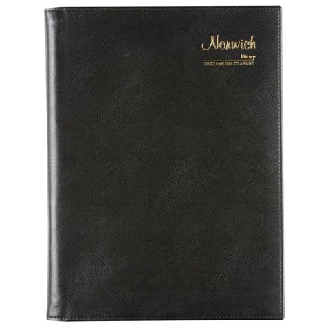 CUMBERLAND NORWICH A4 DTP 2022 DIARY BLACK SPIRAL BOUND