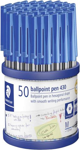 PEN STAEDTLER 430 MED BLUE CUP50
