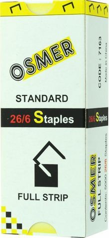STAPLES NO. 26/6 BOX OF 5000 OSMER