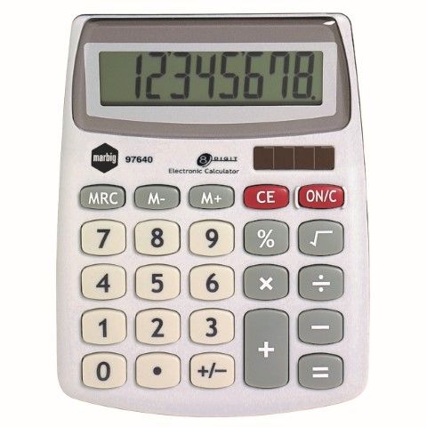 CALCULATOR COMPACT DESK 8 DIGIT DUAL POWER - MARBIG