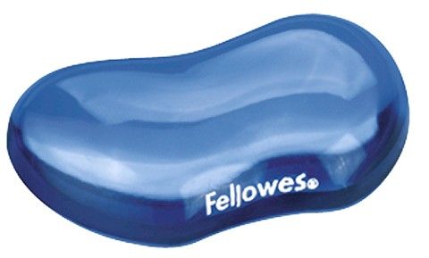 WRIST REST FELLOWES FLEX GEL CRYSTAL BLUE KIDNEY SHAPE