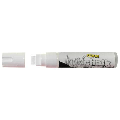 WET WIPE WHITE TEXTA LIQUID CHALK MARKER 15MM NIB FOR GLOSSY SURFACES