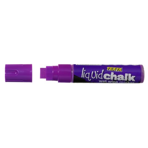 WET WIPE PURPLE TEXTA LIQUID CHALK MARKER 15MM NIB FOR GLOSSY SURFACES