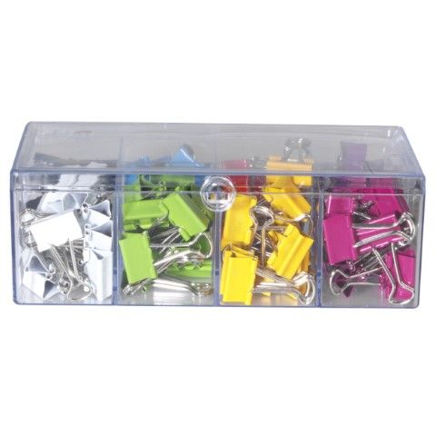 FOLD BACK CLIPS 19MM ASSORTED COLOURS BX96 CELCO