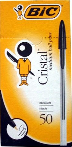 PEN BIC CRISTAL ORIGINAL MEDIUM BLACK BX50