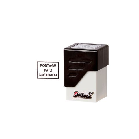 DESKMATE PRE INKED STAMP - POSTAGE PAID BLACK