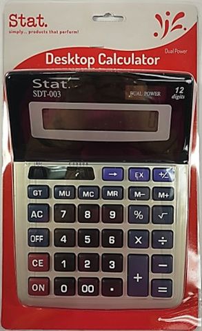 CALCULATOR STAT SDT003 12 DIGIT LARGE DUAL POWER