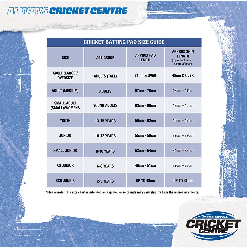 GM Cricket Bat Size Chart- Find your right cricket bat