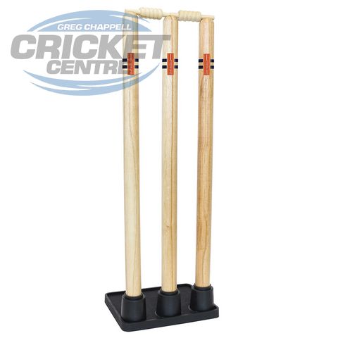 GRAY-NICOLLS GN WOODEN CRICKET STUMPS WITH RUBBER BASE (3 CRICKET STUMPS)