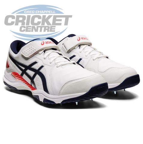 ASICS SPEED MENACE BOWLING CRICKET SPIKE SHOE WHITE PEACOAT Greg