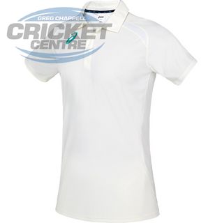 ASICS 21 CRICKET PLAYING SHIRT SHORT SLEEVE WHITE