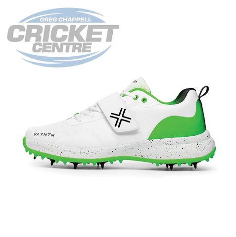 PAYNTR XPF-P6 CRICKET SPIKE WHITE/GREEN