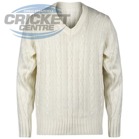GRAY-NICOLLS SWEATER LONG SLEEVE CABLE OFF WHITE