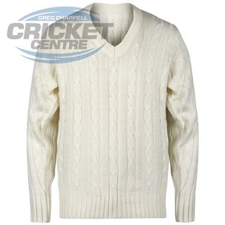 GRAY-NICOLLS SWEATER LONG SLEEVE CABLE OFF WHITE