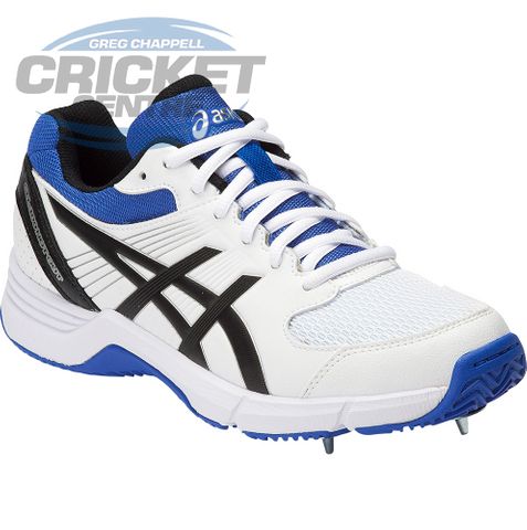 ASICS GEL 100 NOT OUT CRICKET SPIKE SHOE ONYX/BLUE - SIZE 9H US -