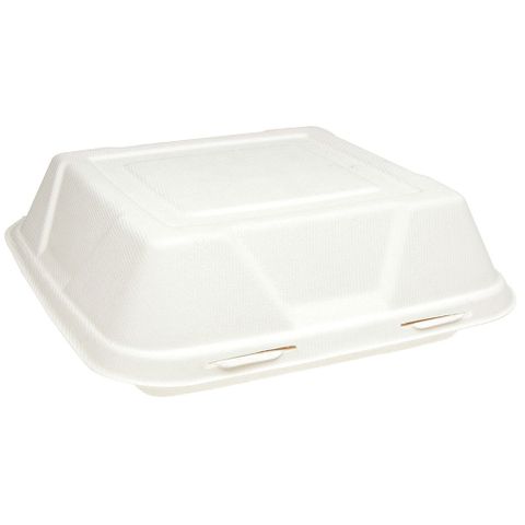 SUGAR CANE SQUARE CLAMSHELL - 200 PER CTN