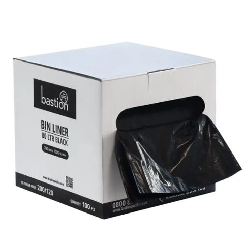 BIN LINERS BASTION (ROLL 80 LTR BLACK)
