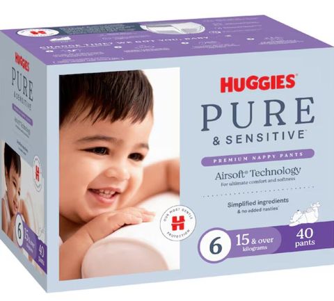 HUGGIES® Pure & Sensitive Nappy Pants Size 6 40