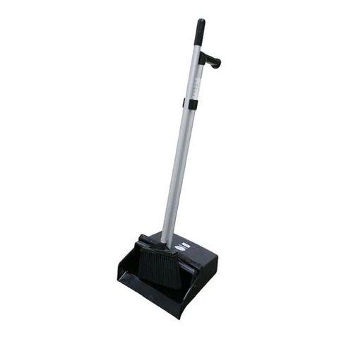 Dustpan Loby Set Black W/Broom