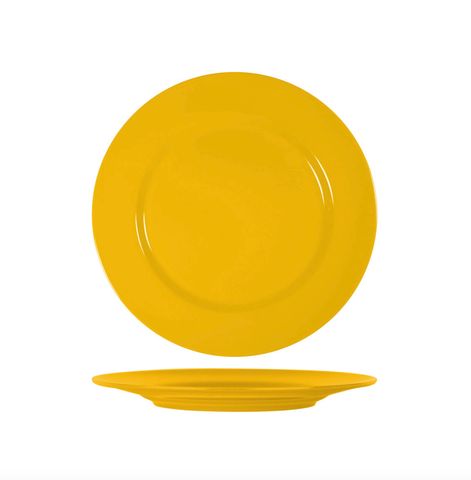 Yellow Round Plate w/ Flat Rim 254mm