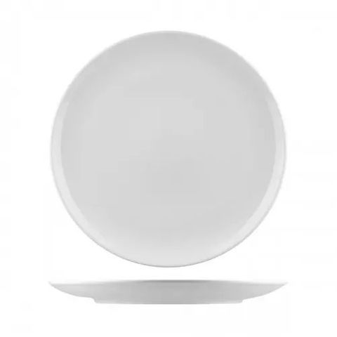 Nano Coupe Plate Round White &Green Dble Line 310mm