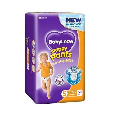 BabyLove Nappy Pants Size 5 Walker 5-17Kg (2X50) /100