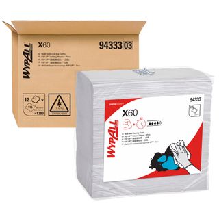 KCA Wypall X60 Pop Up Wiper White / 1380 Ctn