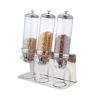 Sunnex Cereal Dispenser Triple S/S w/ Acrylic Body 550W x 250D x 605H mm