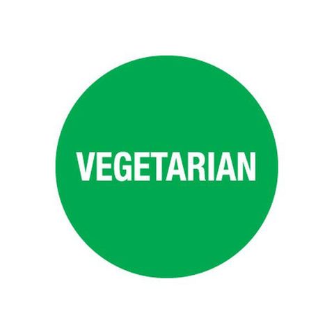 Vegetarian Food Label 1000's Roll