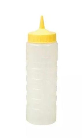 Sauce Bottle - Clear Body Yellow Lid 750ml