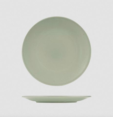 Pearl Pistachio Round Coupe Plate, Colour Range:&nbsp;Pistachio, Diameter:&nbsp;285&nbsp;mm, Brand:&nbsp;Zuma