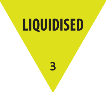 Removable 30mm Triangle Liquidised (Yellow) /500