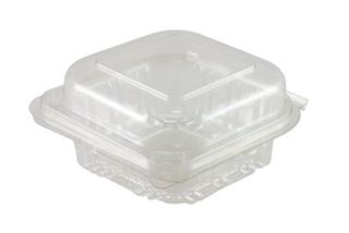 Fresh ViewBurger Container Hinged Lid Clear Recycled pet 137x137x67