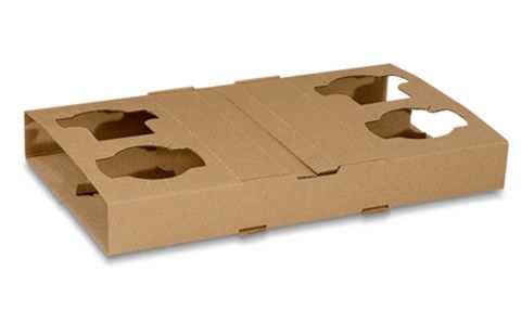 Corrugated 4 Cell Cup Holder