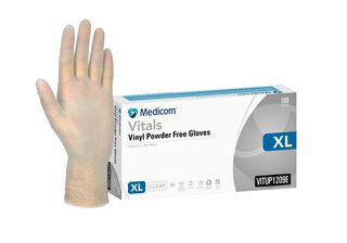 Vitals Gloves Clear VIinyl Powder Free Extra Large / 100