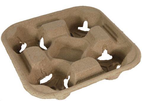 4 Cup Carry Tray Moulded Fibre 200 / Carton
