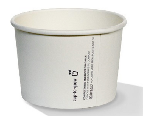 Greenmark PLA Hot Cold Paper Bowl White 8oz 240ml