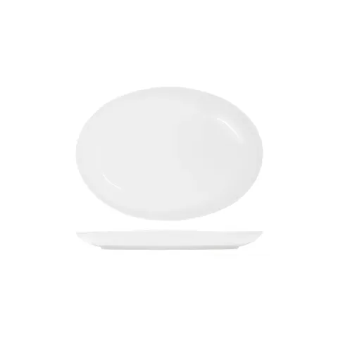 Tablekraft Core Platter Oval Coupe Shape White 355 X 260 X 35mm