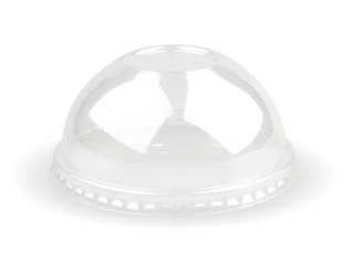 90mm PET Dome Lid - Straw Slot - Clear