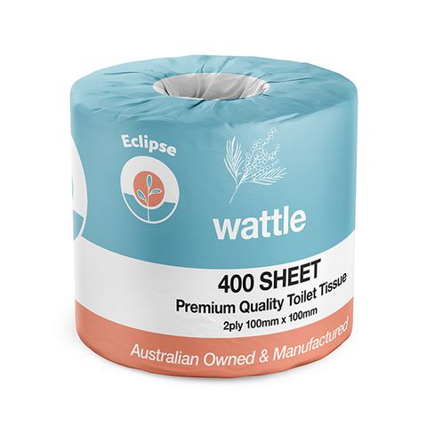 Eclipse Toilet Tissue 2Ply 400Sh Wattle Individually Wrapped / Carton 48
