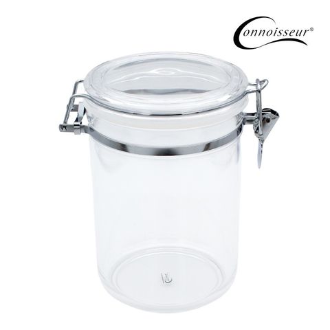 Canister Acrylic 1.8L Clear Chrome Clip Top