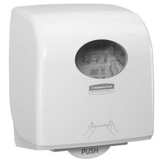 Rolled Hand Towel Dispenser Aquarius  Slimroll White Lockable