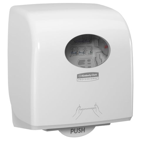 Rolled Hand Towel Dispenser Aquarius  Slimroll White Lockable