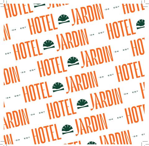 Greaseproof Paper White Custom 120x120mm 2 Colour Print HOTEL JARDIN