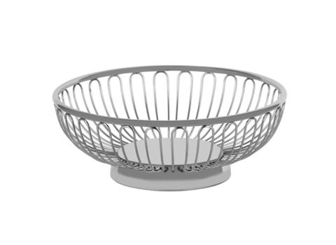 Round Wire Basket Solid Base Stainless Steel 175 X 60mm