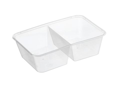 Genfac 650Ml Rectangular 2 Comp. Container Pkt 50 (10)